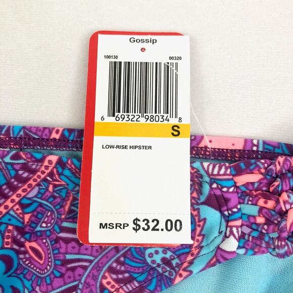 NWT Gossip Purple Paisley Bikini Bottoms Small - Picture 4 of 5